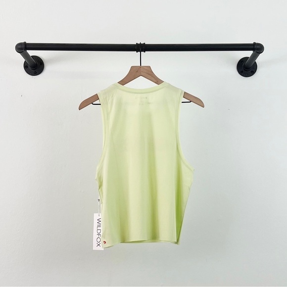 NWT Wildfox Vibes Cropped Tank in Shadow Lime - Picture 7 of 8